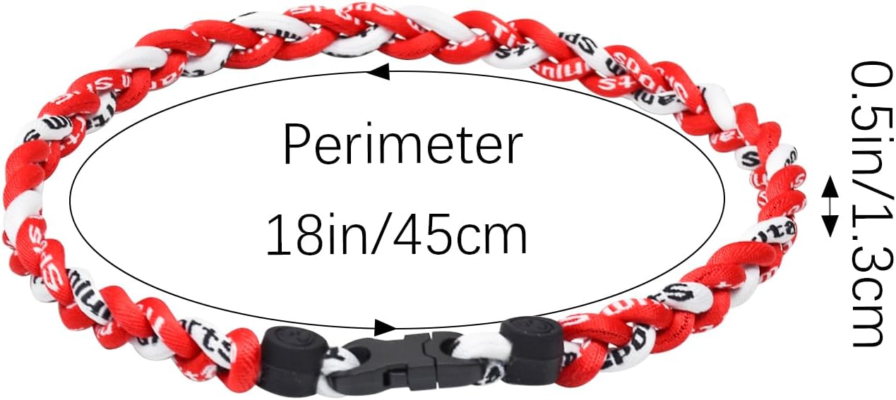 18inch Baseball Necklace,Fashion Tri-Braided Rope Tornado Necklace for Sports Fan