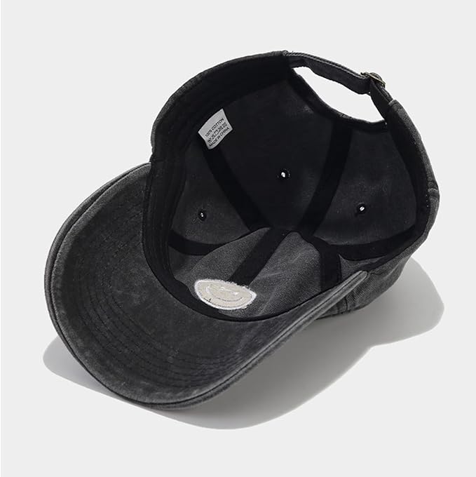 Unisex Basic Solid Baseball Cap Vintage Washed Distress Cotton Low Profile Dad Hat Adjustable Sports Hat