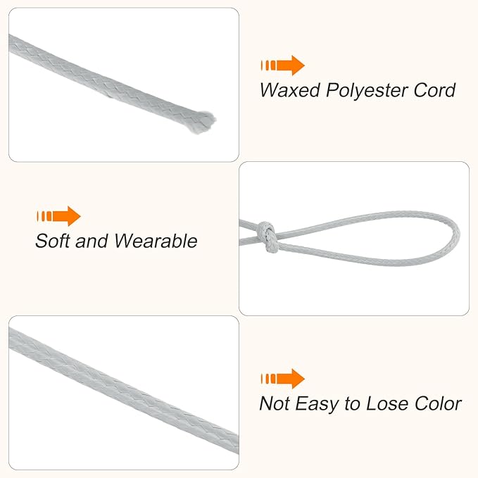 MECCANIXITY Waxed Cord 2mm Waxed Polyester Cord 98 Yard Wax String - Image 3