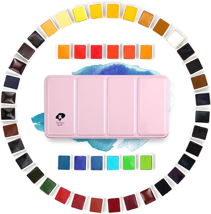 Paul Rubens Artist Grade Watercolor Paint, 48 Colors Solid Cakes by PaulRubens