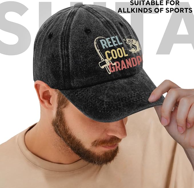 Fishing Adjustable Cotton Baseball Cap, Funny Trucker Hat Gift for Men Women Grandpa Dad Fishing Lover Fisherman