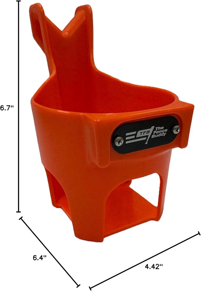 Fence Cup Holder | Drink Holder for Chain Link Fence | Fits Stanley, Yeti & Gatorade | Baseball Dugout, Softball, Pickleball & Tennis | Made in USA | The Fence Buddy (Orange)
