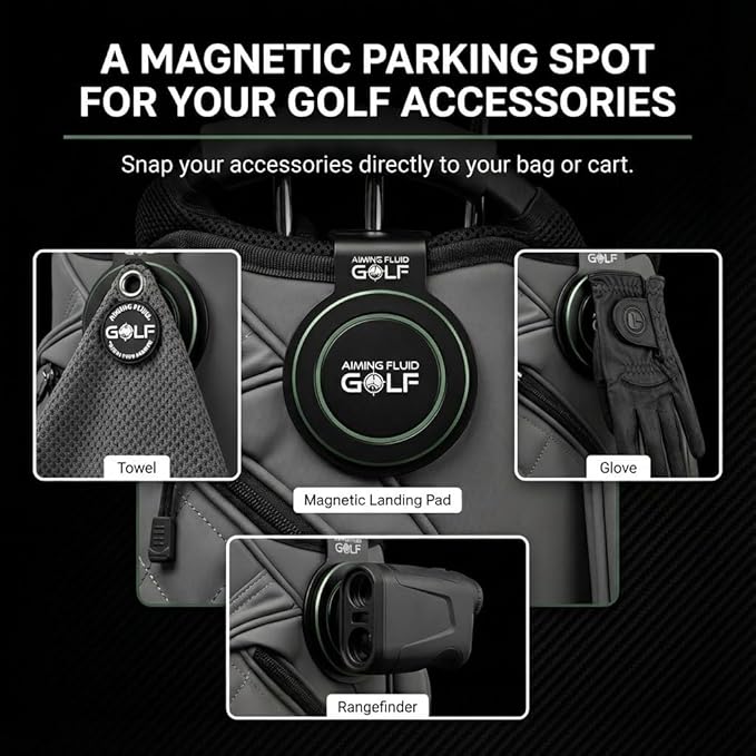 Magnetic Landing Pad – Industrial Steel Core, Universal Fit for All Golf Bags, Soft-Safe Protection Layer – Secure Mount for Magnetic Golf Towels, Rangefinder & Golf Accessories