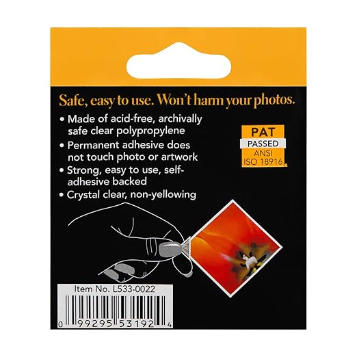 Lineco Infinity 0.625" Acid-Free Archival Photo Corners Self Adhesive, Pressure - Image 2