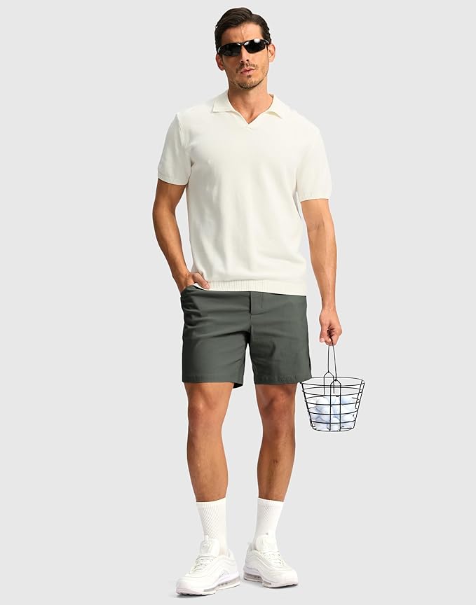 G Gradual Men's Golf Dress Shorts 5"/ 7"/ 9" Stretch Casual Work Flat Front Shorts for Men with 3 Pockets Quick Dry