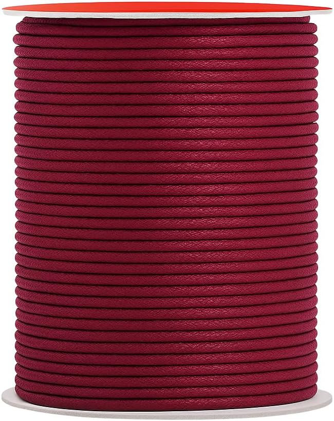 Mandala Crafts 2mm 109 Yards Maroon Cotton Waxed Cord by MandalaCrafts
