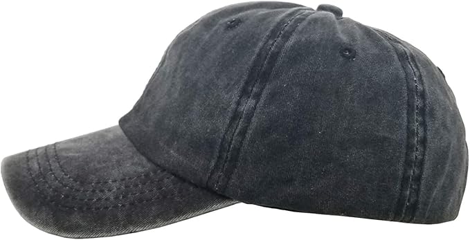 Eohak Ponytail Baseball Hat Distressed Retro Washed Womens Twill