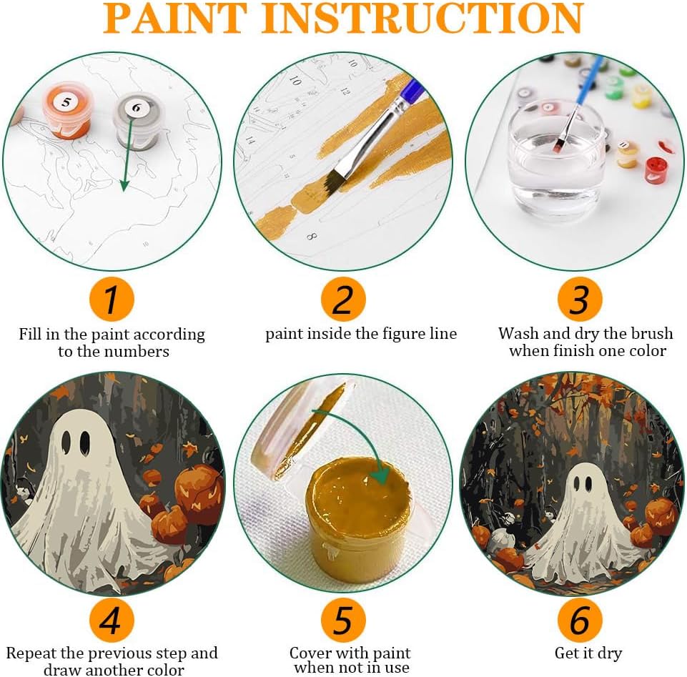 Axquilon 3 Packs Fall Framed Paint by Numbers Kit for Adults 8x10in