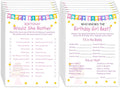 Birthday Party Games Set for Girls- 20 Birthday Double Sided Games Cards Set- by ALodr