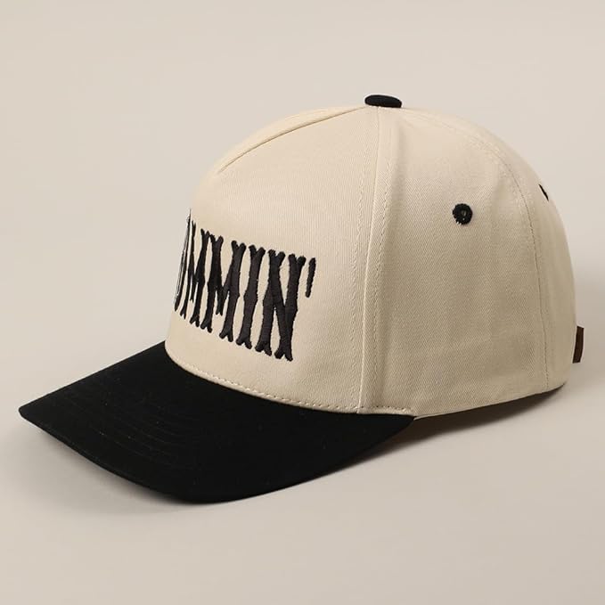 MIRMARU Two-Tone Vintage Canvas Trucker Hats for Men & Women, Adjustable Size Baseball Caps with Trendy Embroidered Design
