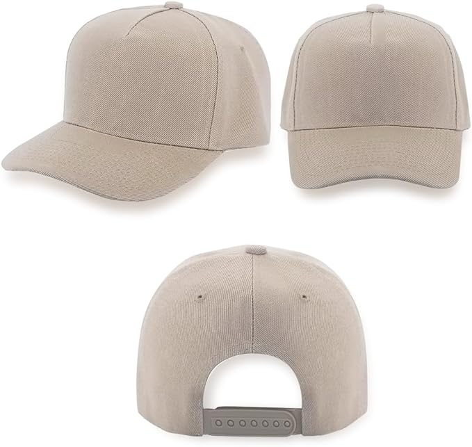ZH 12 PC 5 Panel Baseball caps, Bulk Baseball caps, Customizable DIY Design, Wholesale Caps, One-Size-Fits-All