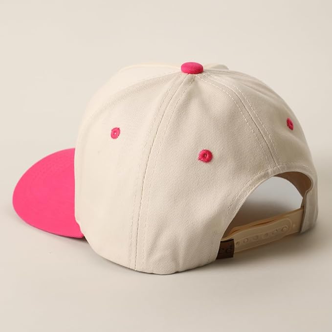 MIRMARU Two-Tone Vintage Canvas Trucker Hats for Men & Women, Adjustable Size Baseball Caps with Trendy Embroidered Design