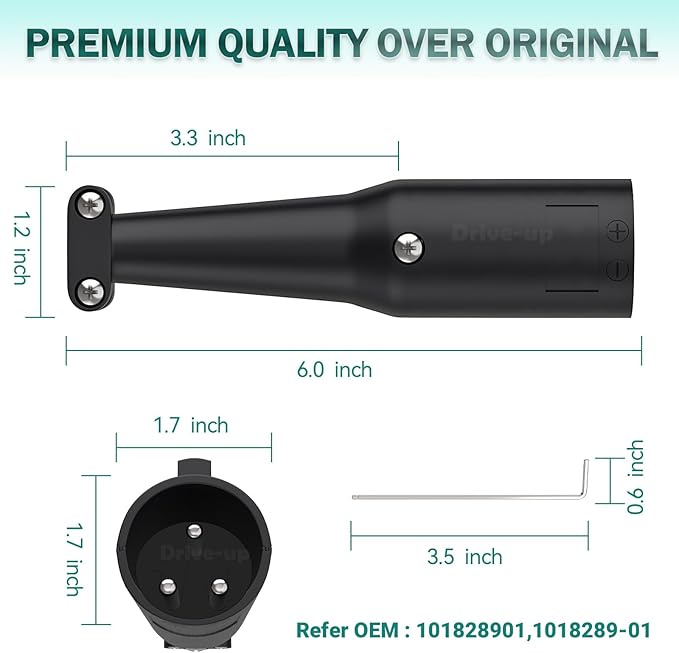 DRIVE UP 48V Club Car Charger Receptacle Charger Plug for Club Car DS Modes, Golf Cart Charging Port with Cord and Club Car Plug OEM 101828901 101802101