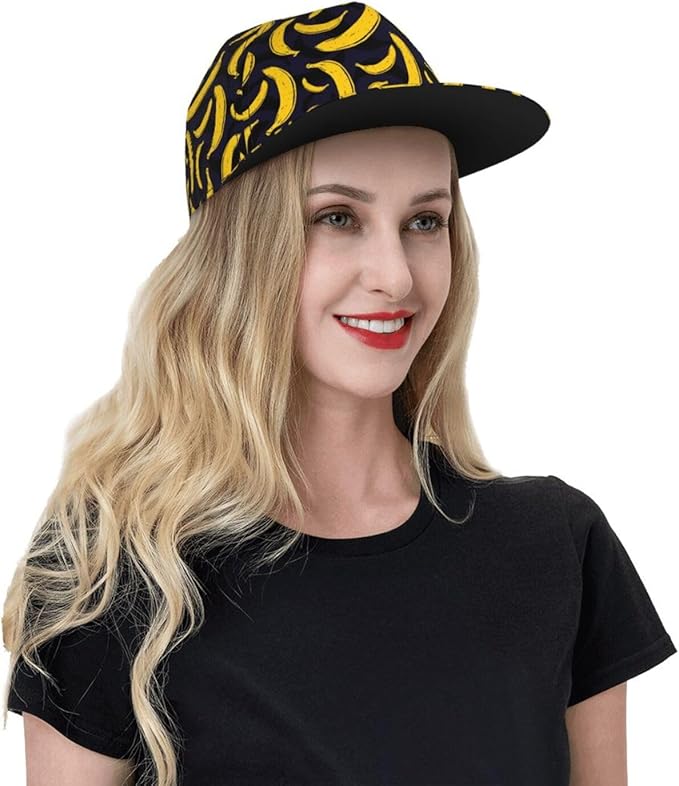 Fashion Snapback Hat for Men Women, Hip Hop Style Baseball Cap Flat Bill Hats Adjustable Trucker Sun Hat