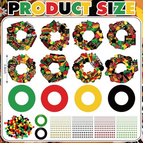 Hollowfly 48 Sets Juneteenth Wreath Craft Kits