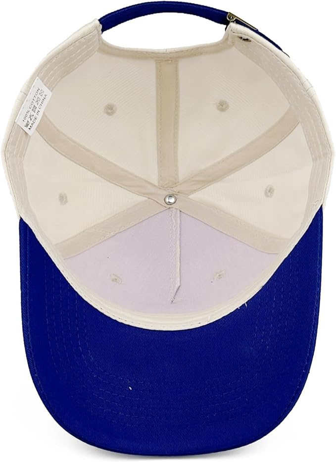 Two-Tone Cotton Baseball Cap with Embroidered Western Sayings - Adjustable Cowboy Style Hat for Men and Women