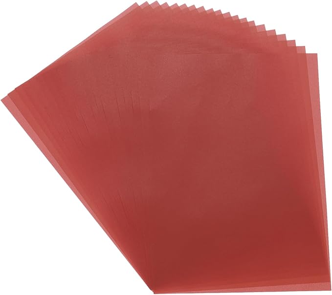 MECCANIXITY Colored Vellum Paper, 40 Sheet Red Transparency 11.7 x 8.2 by MECCANIXITY