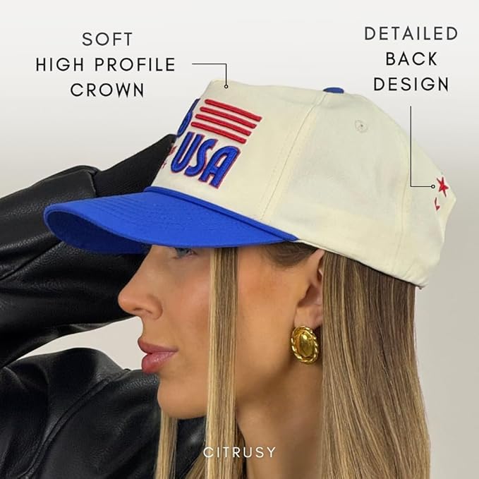 Vintage Low Profile Unstructured Hat | Cotton Flat Bill Snapback Rope Hat | Men & Women’s Hiking Fishing Running Golfing Hat