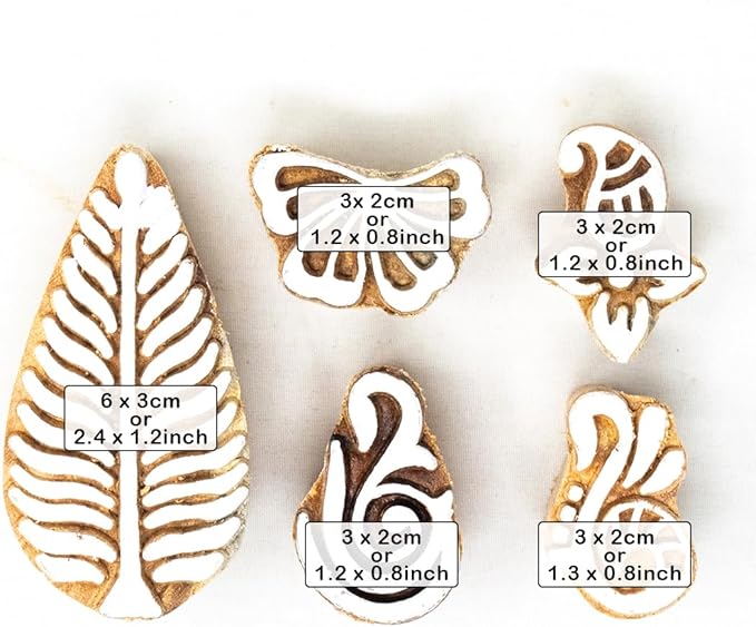 Hashcart Wooden Indian Traditional Design Printing Stamps/Blocks - Image 4