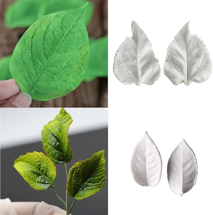 KALAIEN 8Pcs Sugar Paste Leaf Veiners Fontant Mold Fondant Silicone Leaf - Image 4