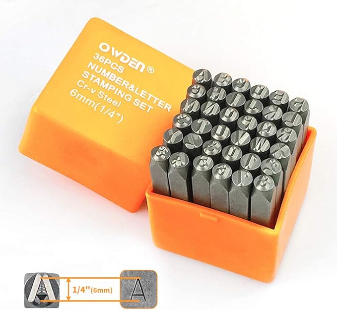 OWDEN Professional 36Pcs. Steel Metal Stamp Set, Steel Number and Letter Punch - Image 8