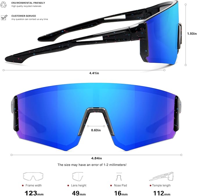 SEKKAF Youth Baseball Sunglasses for Boys Girls Age 6-12 Softball Cycling Sports Sunglasses for Kids Lightweight Frame