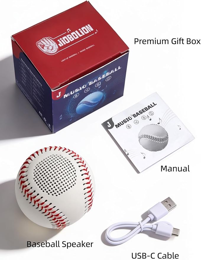 Light Up & Glow-in-The-Dark Baseball with Bluetooth Speaker, Sports Gifts for Baseball Fans, Boys 8-12, Teens & Adults, Unique Accessories