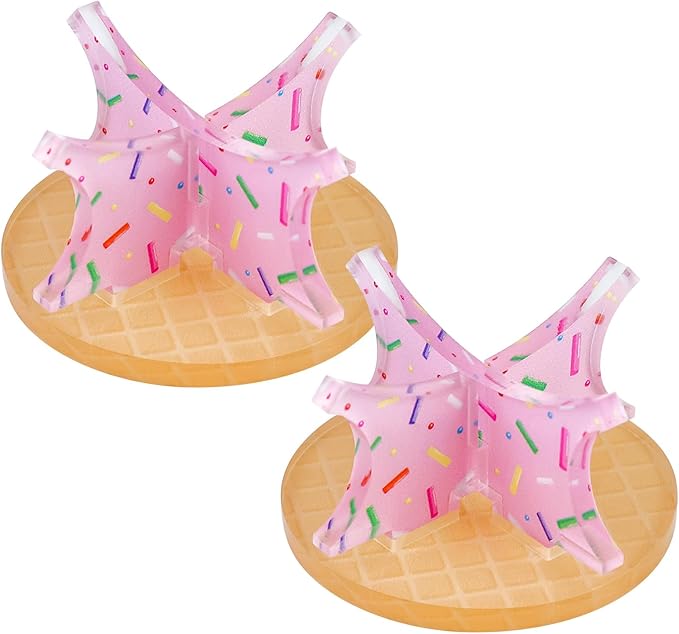 Ice Cream Baseball Holder for Balls - Novelty Baseball Display Stand for Souvenirs & Autographed Balls - Cute Desktop Baseball Case Decor for Boys Room & Kids Gifts, Single Ball Support