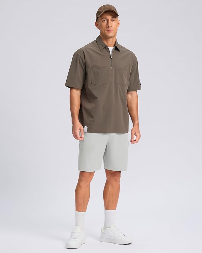Pudolla Men's Casual Shorts 7"/9"/5" Lightweight Golf Shorts with 3 Pockets Stretch Quick Dry Comfy Work Shorts