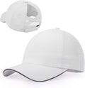 Little Girls Criss Cross Ponytail Hat Toddler Reflective Baseball Cap Kids Quick Dry Summer Sports Hats Age 3-8