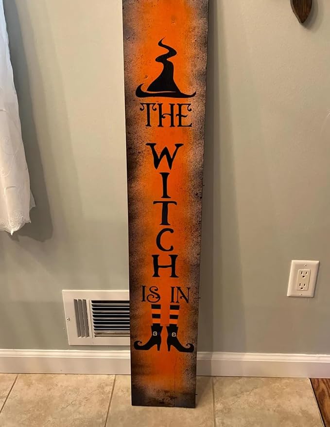 Halloween Stencils for Porch Sign Large Skeleton Boo Stencils Witch Ghost - Image 8