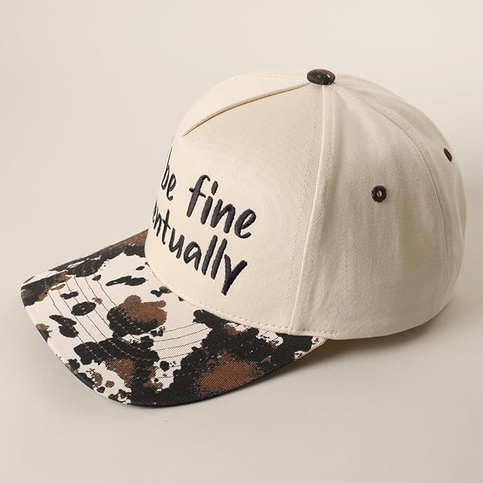 MIRMARU Two-Tone Vintage Canvas Trucker Hats for Men & Women, Adjustable Size Baseball Caps with Trendy Embroidered Design