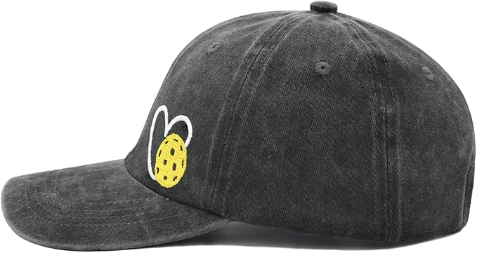 Pickleball Hat for Women Men, Adjustable Embroidered Heart Pickleball Baseball Cap