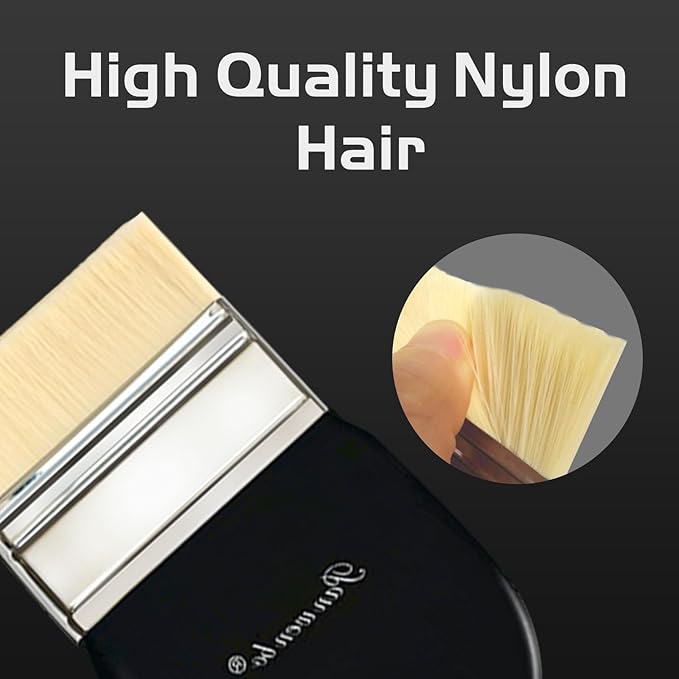 2 PCS Flat Paddle Paint Brush Set, Nylon Painting Brushes - Image 5
