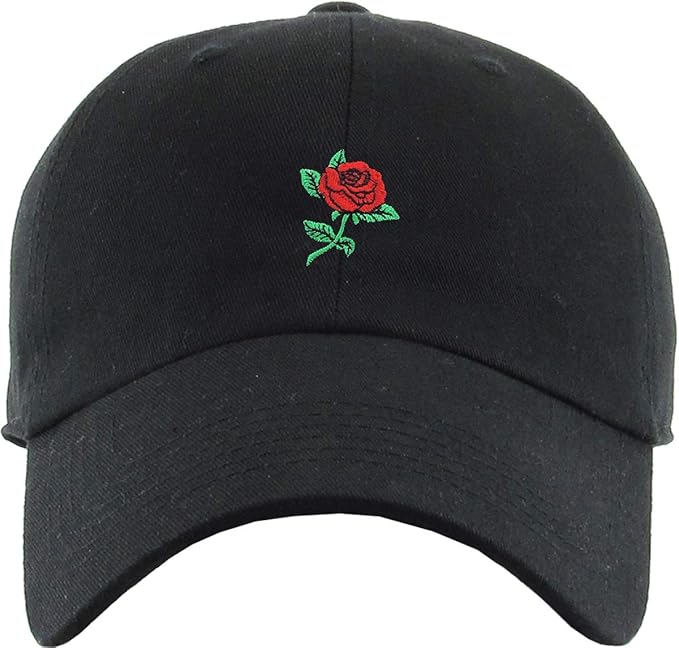 Rose Flowers Love Good Vibes Men Women Dad Hat Baseball Cap Adjustable Unisex