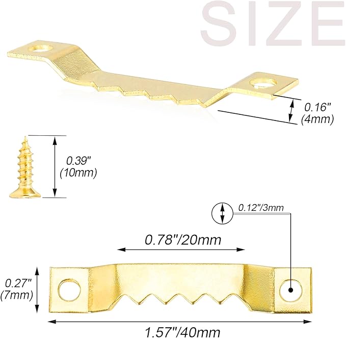 Small Sawtooth Picture Hangers 100 Pack Steel Sawtooth Hangers - Image 3