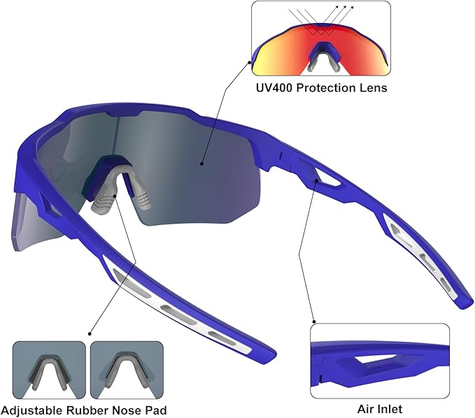 HAAYOT Polarized Sports Sunglasses for Men Women Youth Baseball Cycling Running Softball Biking Glasses 5 Lenses