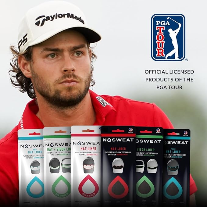 Golf Hat Sweat Liner | PGA Tour Licensed | Prevents Stains & Odor | Made in The USA - 3 | 6 | 12 | 25 Pack