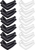 12 Pairs Sports Arm Sleeves for Kids Basketball Baseball Arm Sleeves UV Sun Protection Cooling Arm Cover Sleeve