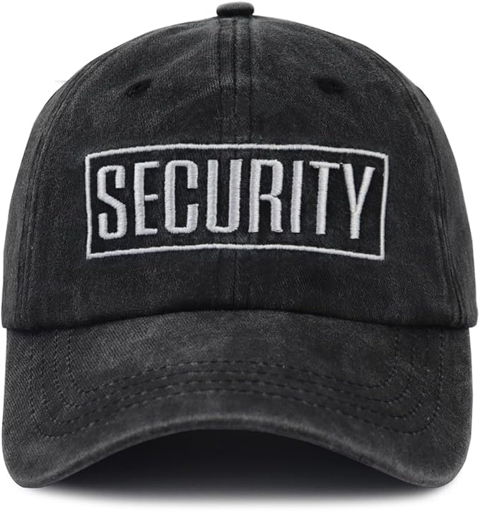 Security Hat for Men Women, Adjustable Embroidered Cotton Baseball Cap