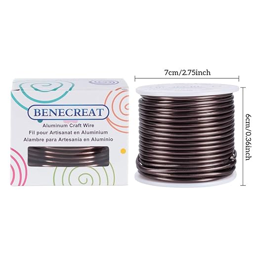 BENECREAT 9 Gauge 55FT Brown Jewelry Craft Wire Tarnish Resistant Bendable - Image 2