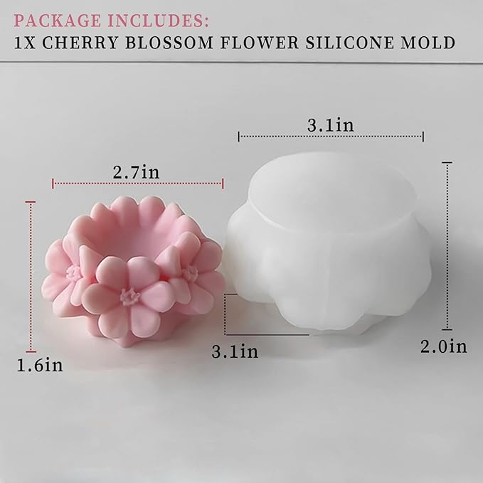 Wehous Cherry Blossom Candle Molds - Image 2