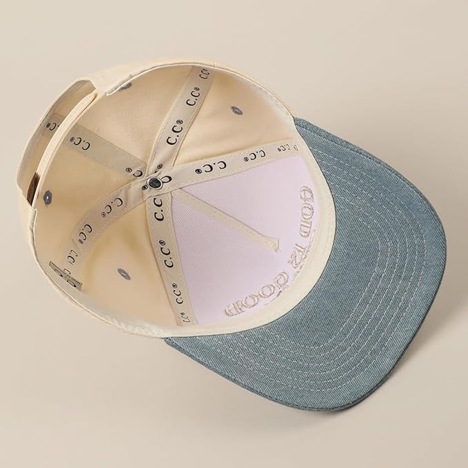 MIRMARU Two-Tone Vintage Canvas Trucker Hats for Men & Women, Adjustable Size Baseball Caps with Trendy Embroidered Design