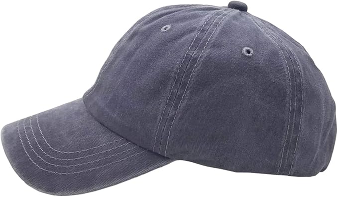 Eohak Ponytail Baseball Hat Distressed Retro Washed Womens Twill