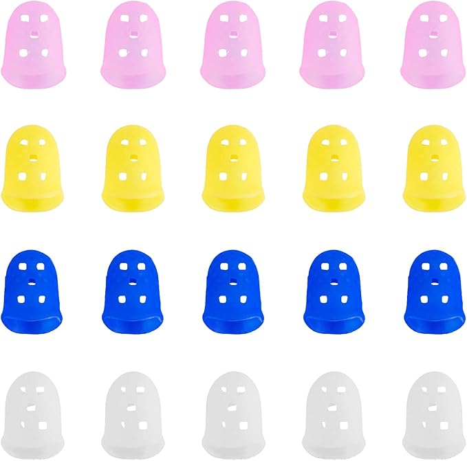 Guitar Fingertip Protector Silicone Thimble 20 PCS Rubber Finger Tips - Image 7