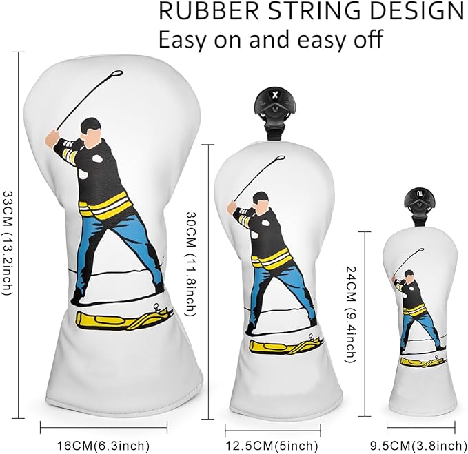 Barudan Golf Funny Golf Head Covers Premium Funny Driver Headcover, 3 Wood Headcover (Fairway Wood Head Cover), Hybrid Headcover fits for All Brand