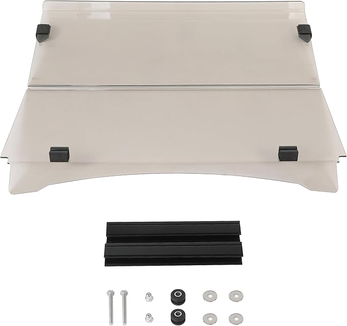 Golf Cart 5MM Thicken Tinted Windshield for Yamaha G29/Drive 2007-2016, Acrylic Fold Down Windscreen, Anti-UV, Impact Resistant and Shatterproof