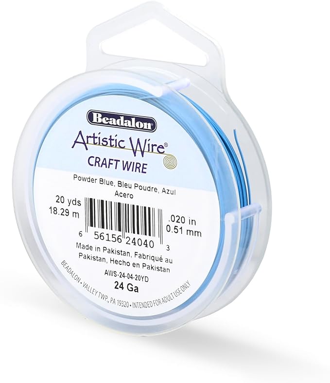 Artistic Wire, 24 Gauge Tarnish Resistant Colored Copper Craft Wire, Powder Blue by Unknown