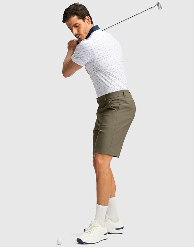 G Gradual Men's Golf Dress Shorts 5"/ 7"/ 9" Stretch Casual Work Flat Front Shorts for Men with 3 Pockets Quick Dry