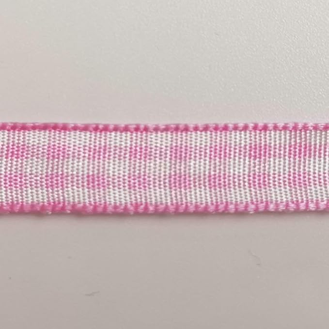 Pink Gingham Plaid Checked Ribbon 25 Yards Each Roll 100% Polyester - Image 8